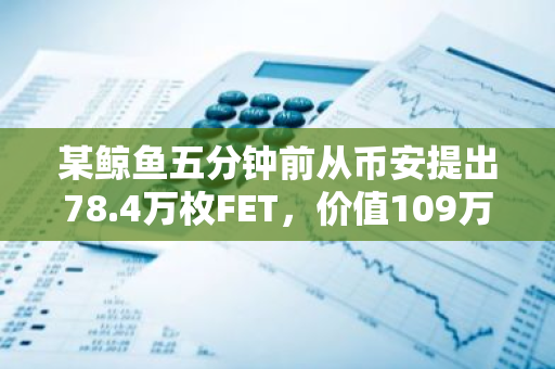 某鲸鱼五分钟前从币安提出78.4万枚FET，价值109万美元