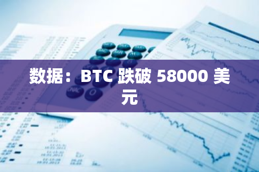 数据：BTC 跌破 58000 美元