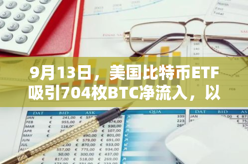 9月13日，美国比特币ETF吸引704枚BTC净流入，以太坊ETF则出现708枚ETH净流出
