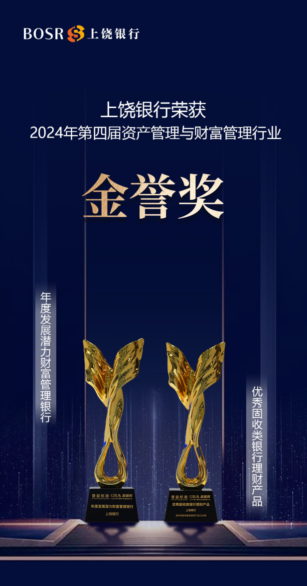 上饶银行荣获2024年“金誉奖”两项大奖