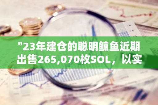 "23年建仓的聪明鲸鱼近期出售265,070枚SOL，以实现其投资利润"