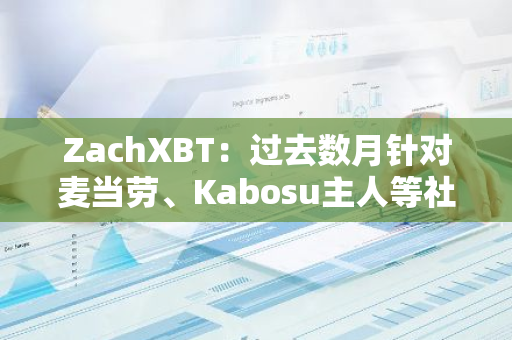 ZachXBT：过去数月针对麦当劳、Kabosu主人等社媒账户的攻击导致超350万美元被盗