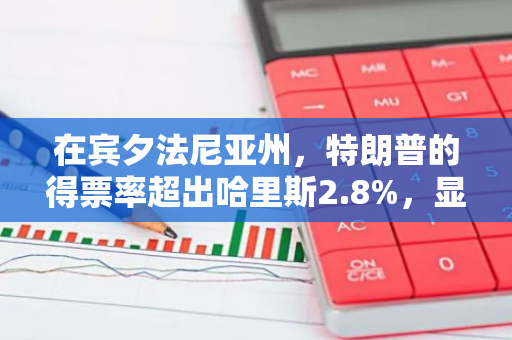 在宾夕法尼亚州，特朗普的得票率超出哈里斯2.8%，显示出显著的领导优势