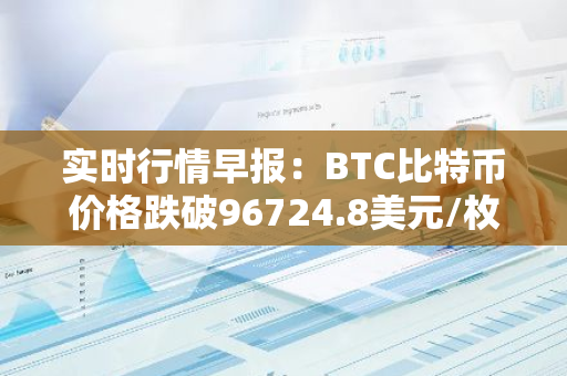 实时行情早报：BTC比特币价格跌破96724.8美元/枚，日内跌-1.01%