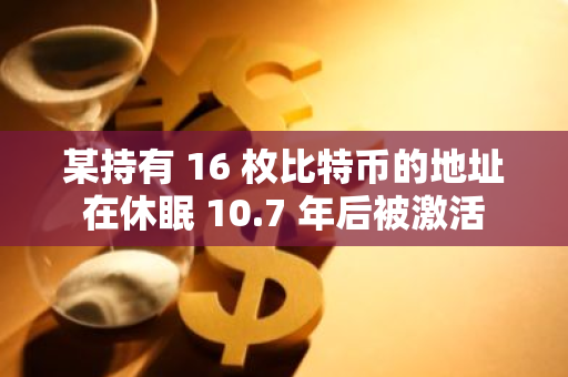 某持有 16 枚比特币的地址在休眠 10.7 年后被激活