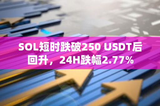 SOL短时跌破250 USDT后回升，24H跌幅2.77%