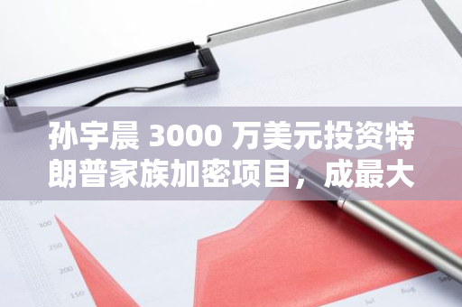 孙宇晨 3000 万美元投资特朗普家族加密项目，成最大投资者