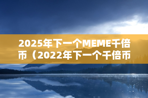 2025年下一个MEME千倍币（2022年下一个千倍币）