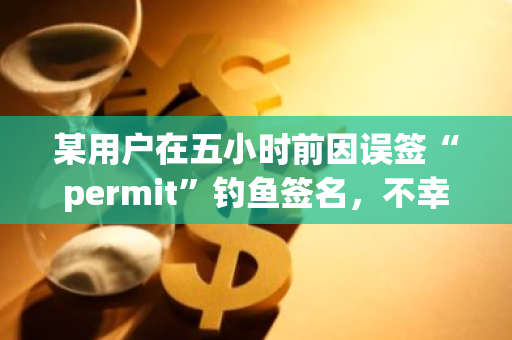 某用户在五小时前因误签“permit”钓鱼签名，不幸损失了211个stETH