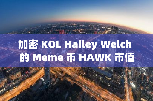 加密 KOL Hailey Welch 的 Meme 币 HAWK 市值突破 4 亿美元后跌逾 90%
