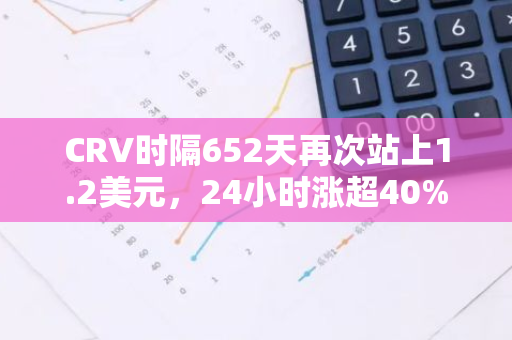 CRV时隔652天再次站上1.2美元，24小时涨超40%