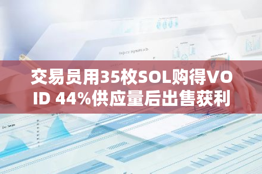 交易员用35枚SOL购得VOID 44%供应量后出售获利超100万美元