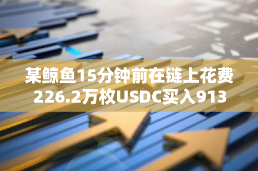 某鲸鱼15分钟前在链上花费226.2万枚USDC买入913.6亿枚PEPE