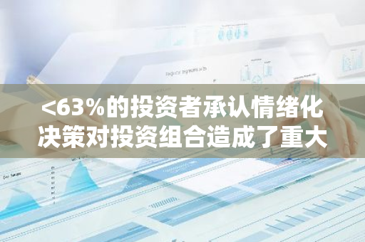 <63%的投资者承认情绪化决策对投资组合造成了重大负面影响>