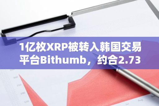 1亿枚XRP被转入韩国交易平台Bithumb，约合2.73亿美元