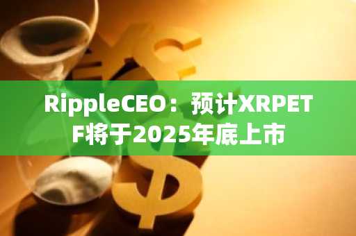 RippleCEO：预计XRPETF将于2025年底上市