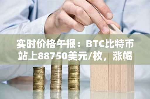 实时价格午报：BTC比特币站上88750美元/枚，涨幅达1.00%