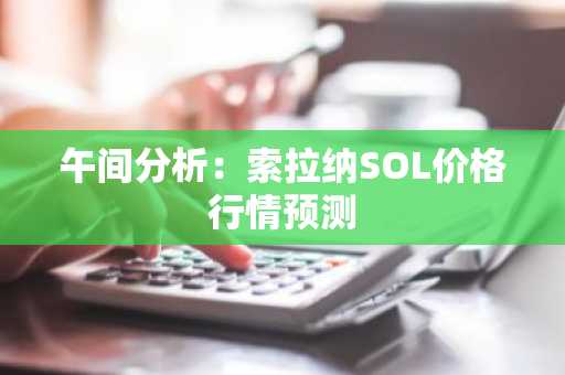 午间分析：索拉纳SOL价格行情预测