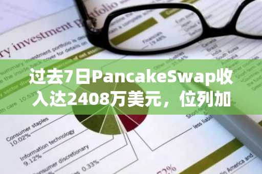 过去7日PancakeSwap收入达2408万美元，位列加密生态收入榜第三