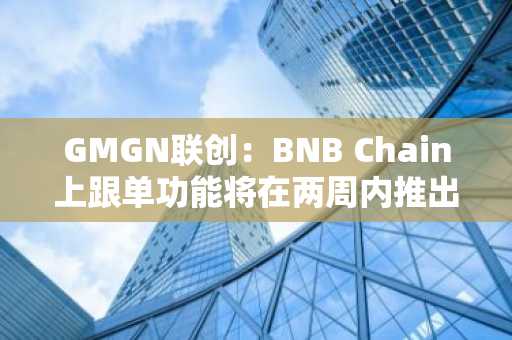 GMGN联创：BNB Chain上跟单功能将在两周内推出