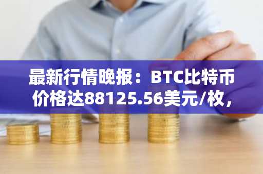 最新行情晚报：BTC比特币价格达88125.56美元/枚，日内跌幅-1.00%