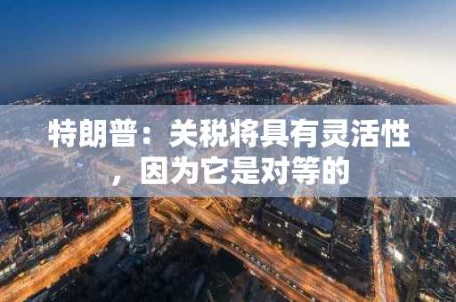 特朗普：关税将具有灵活性，因为它是对等的