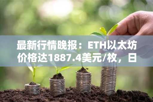 最新行情晚报：ETH以太坊价格达1887.4美元/枚，日内涨幅1.01%