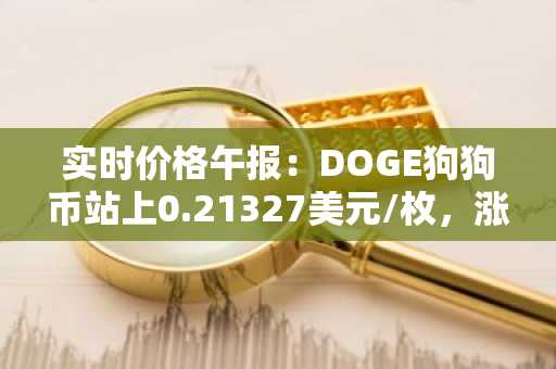 实时价格午报：DOGE狗狗币站上0.21327美元/枚，涨幅达3.54%
