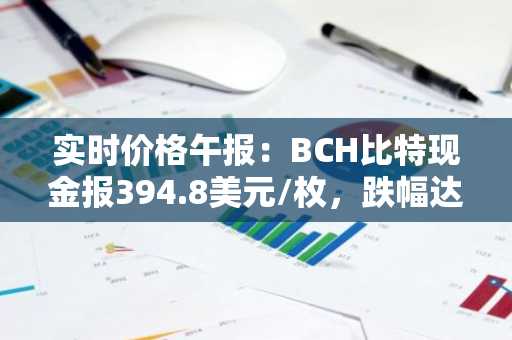 实时价格午报：BCH比特现金报394.8美元/枚，跌幅达-3.54%