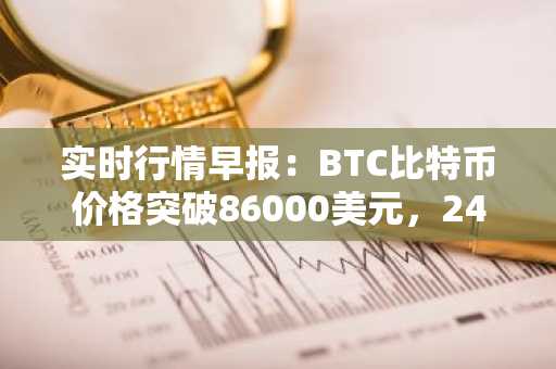 实时行情早报：BTC比特币价格突破86000美元，24小时涨4.565%