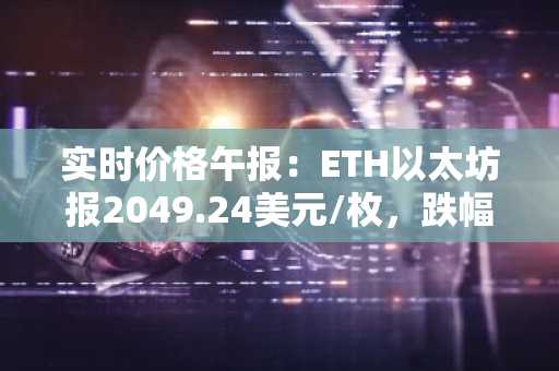 实时价格午报：ETH以太坊报2049.24美元/枚，跌幅达-1.04%