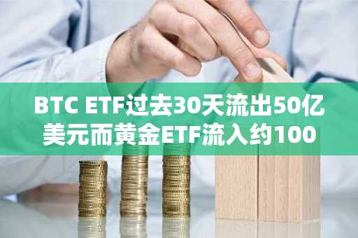 BTC ETF过去30天流出50亿美元而黄金ETF流入约100亿美元，但趋势或将逆转