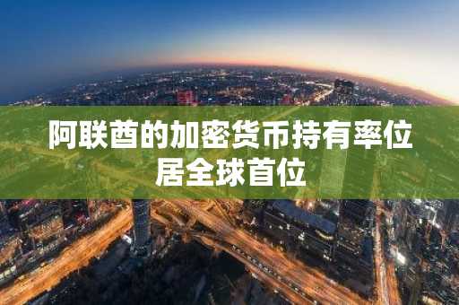 阿联酋的加密货币持有率位居全球首位