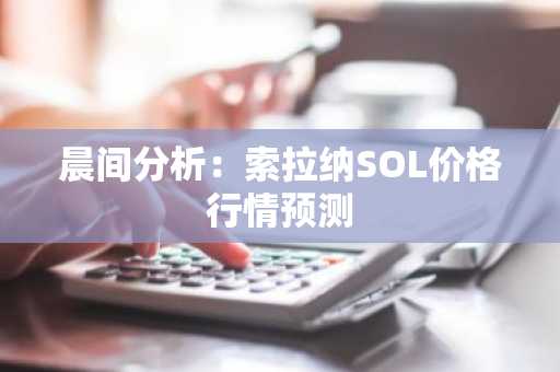 晨间分析：索拉纳SOL价格行情预测