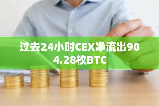 过去24小时CEX净流出904.28枚BTC