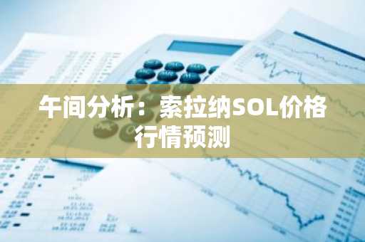 午间分析：索拉纳SOL价格行情预测