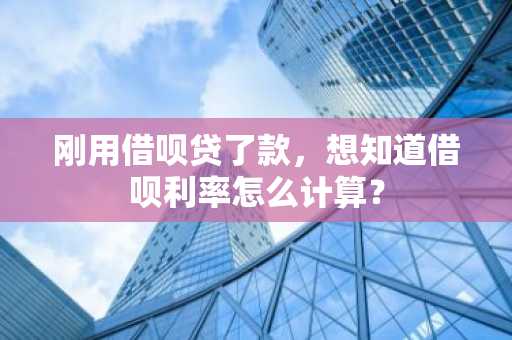 刚用借呗贷了款，想知道借呗利率怎么计算？