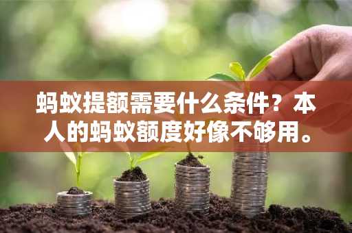 蚂蚁提额需要什么条件？本人的蚂蚁额度好像不够用。
