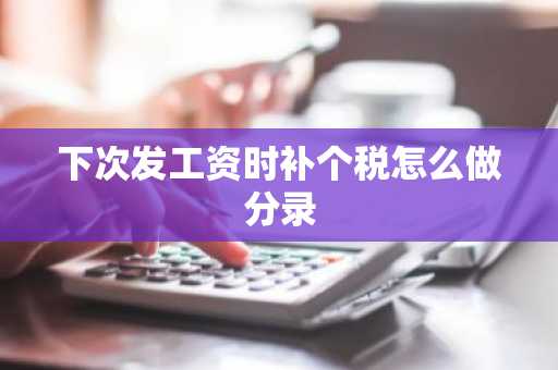 下次发工资时补个税怎么做分录