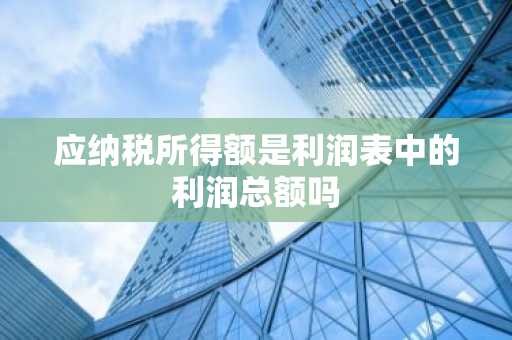 应纳税所得额是利润表中的利润总额吗