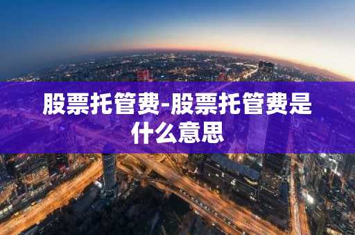 股票托管费-股票托管费是什么意思