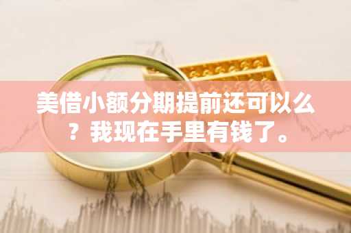 美借小额分期提前还可以么？我现在手里有钱了。