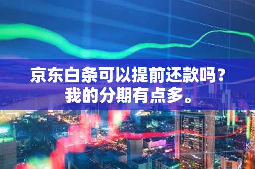 京东白条可以提前还款吗？我的分期有点多。