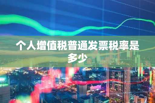 个人增值税普通发票税率是多少