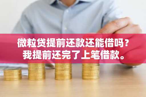 微粒贷提前还款还能借吗？我提前还完了上笔借款。