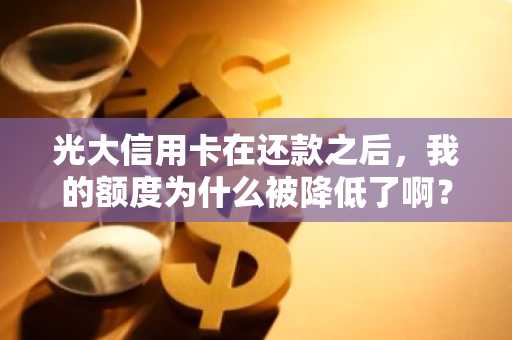 光大信用卡在还款之后，我的额度为什么被降低了啊？