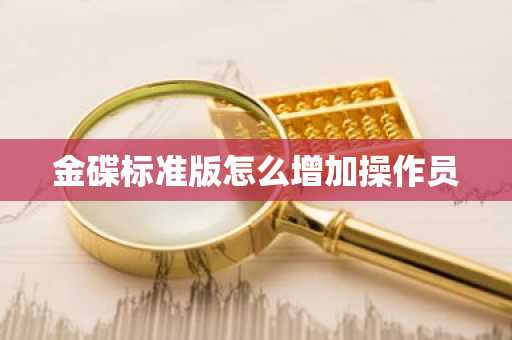 金碟标准版怎么增加操作员