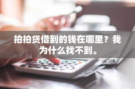 拍拍贷借到的钱在哪里？我为什么找不到。