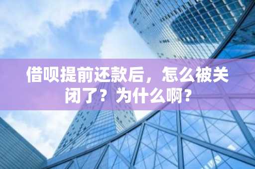 借呗提前还款后，怎么被关闭了？为什么啊？