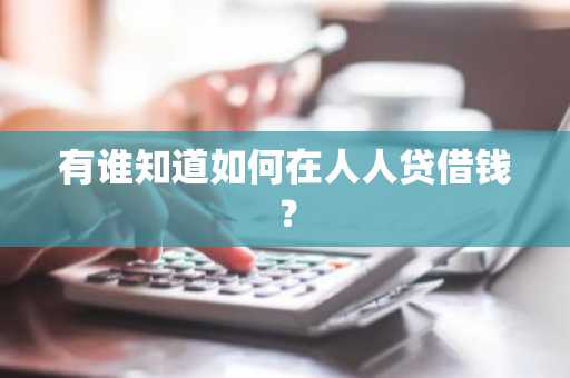 有谁知道如何在人人贷借钱？